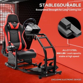 Supllueer Racing Simulator Cockpit Wheel Stand with Seat Fits Logitech G29 G920