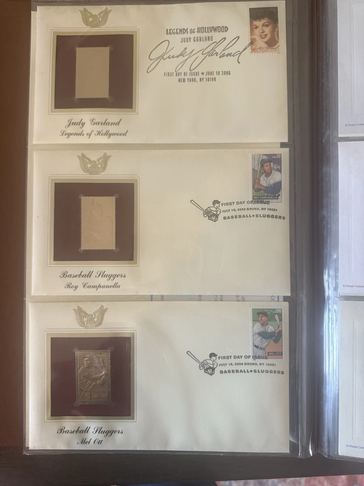 Réplicas doradas (oro 22k) de estampillas de Estados Unidos 75 estampillas (2006-2009) 1 libro Foto 2 de 4