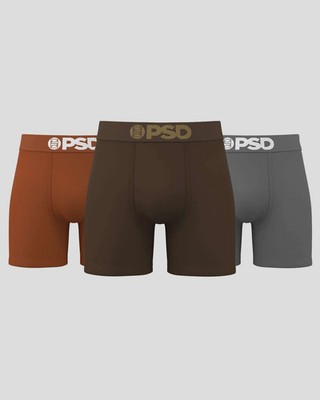 PSD 5'' Boxershorts Solids 3er Pack - Western Cotton Stretch, mittellang