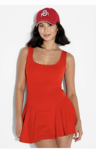 Women's Game Day Lace Drop Waist Mini Skater Dress Wild Fable Size Small - Picture 4 of 7