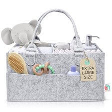 Felt Diaper Caddy - Extra Large Storage for Baby and Toddler Items caddy basket