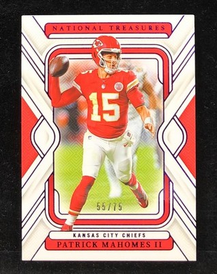 Panini 2024 National Treasures Football Patrick Mahomes II Chiefs #48 Purple /75