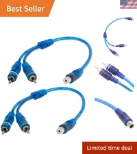 RCA Y Adapter Connector 1 Female to 2 Male, Car Audio RCA Splitter Adapter Ca...