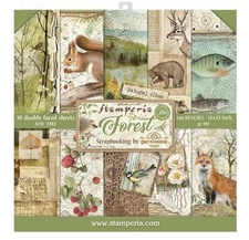 Stamperia FOREST 12x12 Paper Pad 10 Double Sided Scrapbook SBBL63