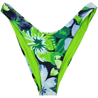 Aerie Cheekier Plus Bikini Bottoms Tropical Floral Print Green Blue XL