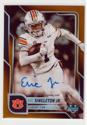 2025 Bowman U Chrome Gold Auto 1/50 (Bookend 1/1) Eric Singleton Jr. Auburn
