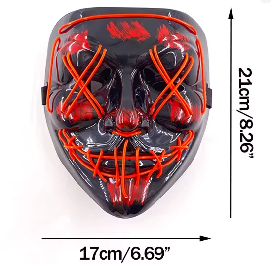 LED Purge Maske Neon Licht Karneval Fasching Halloween Cosplay Party - Bild 3 von 4