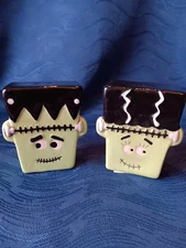  Frankenstein & Bride Salt And Pepper Shaker Set Halloween