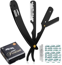 Utopia Care Straight Edge Razor for Men 100 Blades Black | Barber Shaving Kit