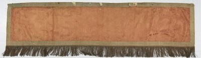 Antiker französischer Damast Brokat Metallborte Bordüre Kirchenplatte 140x32cm