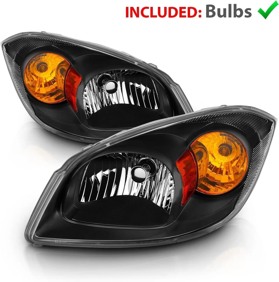 Black Headlights lamp For Chevy Cobalt0 7-10 Pontiac G5 05-06 Pursuits 2005-2010 - Image 2 of 4
