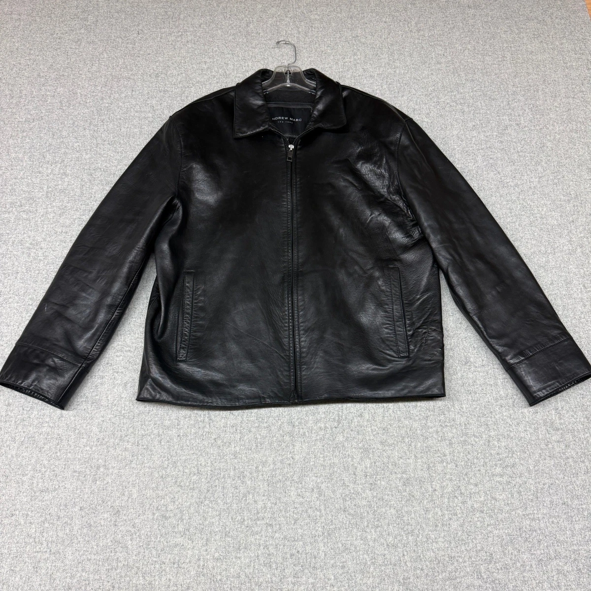 ANDREW MARC ラムレザー テーラードジャケット 羊革 黒 XL ANDREW MARC ラムレザー テーラードジャケット 羊革 黒 XL ANDREW MARC