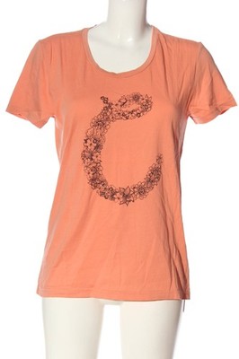 CAMPUS Print-Shirt Damen Shirt Gr. DE 36 hellorange-schwarz Casual-Look