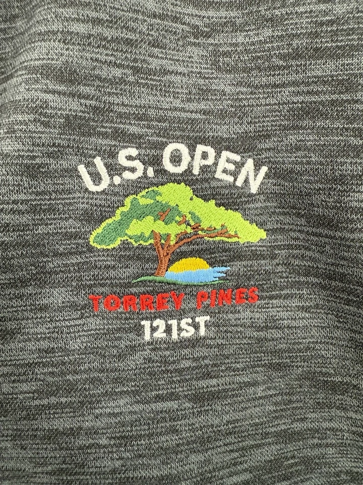 NUEVO Chaleco de Golf Greg Norman Para Hombre XXL 121st U.S. Open Torrey Pines Negro 1/4 Cremallera Foto 3 de 4