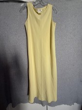 Josie By Natori Dress Womens XS Yellow V Neck Sleeveless Tank Maxi Solid Casual