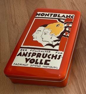 6 Original Montblanc Blechdosen Sammlerstücke 5x14x23 cm wie neu