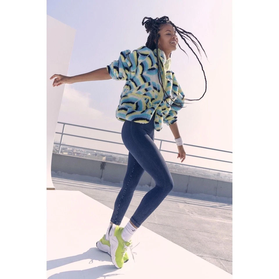 Новый размер XSmall XS Free People Movement Rocky Ridge - синий радужный комбинированный пушистый мех - Изображение 3 из 4