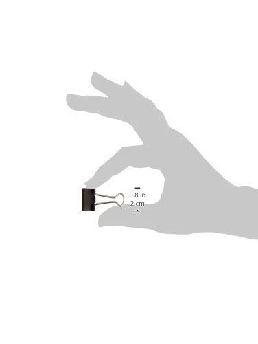 Pequeño clip de papel negro abrazadera clips de carpeta agarre potente oficina aula uso Foto 3 de 4