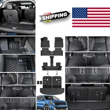 Durable Black Floor Mats and Cargo Mat Set for Kia Sorento 6 and 7 Seats