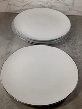 Set of 4 Style House  Fine China Platinum Ring Dinner Plates Japan 10-1/2”