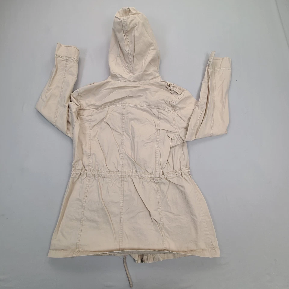 Charlotte Russe Jacket Womens Small Beige Hooded Utility Casual Stylish Coat - Image 2 of 4