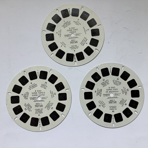 Vintage View Master Super Topo (Mighty Mouse) Reels x 3 Plus Booklet - Italian - Picture 2 of 16