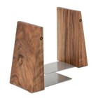Tilisma Handmade Wooden Book Ends - Decorative Bookends for Shelves - Walnut