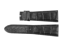 MONTBLANC PROFILE 100% BLACK ALLIGATOR STRAP BAND CHRONOGRAPH SIZE 9458 #1 NEW