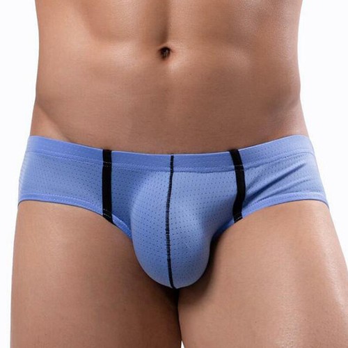 Hombres Sexy Bolsa Abultada Bikini Calzoncillos Sedoso Suave Malla Transpirable Ropa Interior BragasU - Imagen 15 de 27