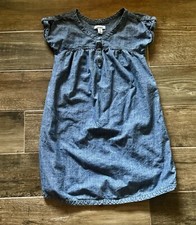 Old Navy Size Medium Girls Denim Dress Blue Pullover  100% Cotton Youth