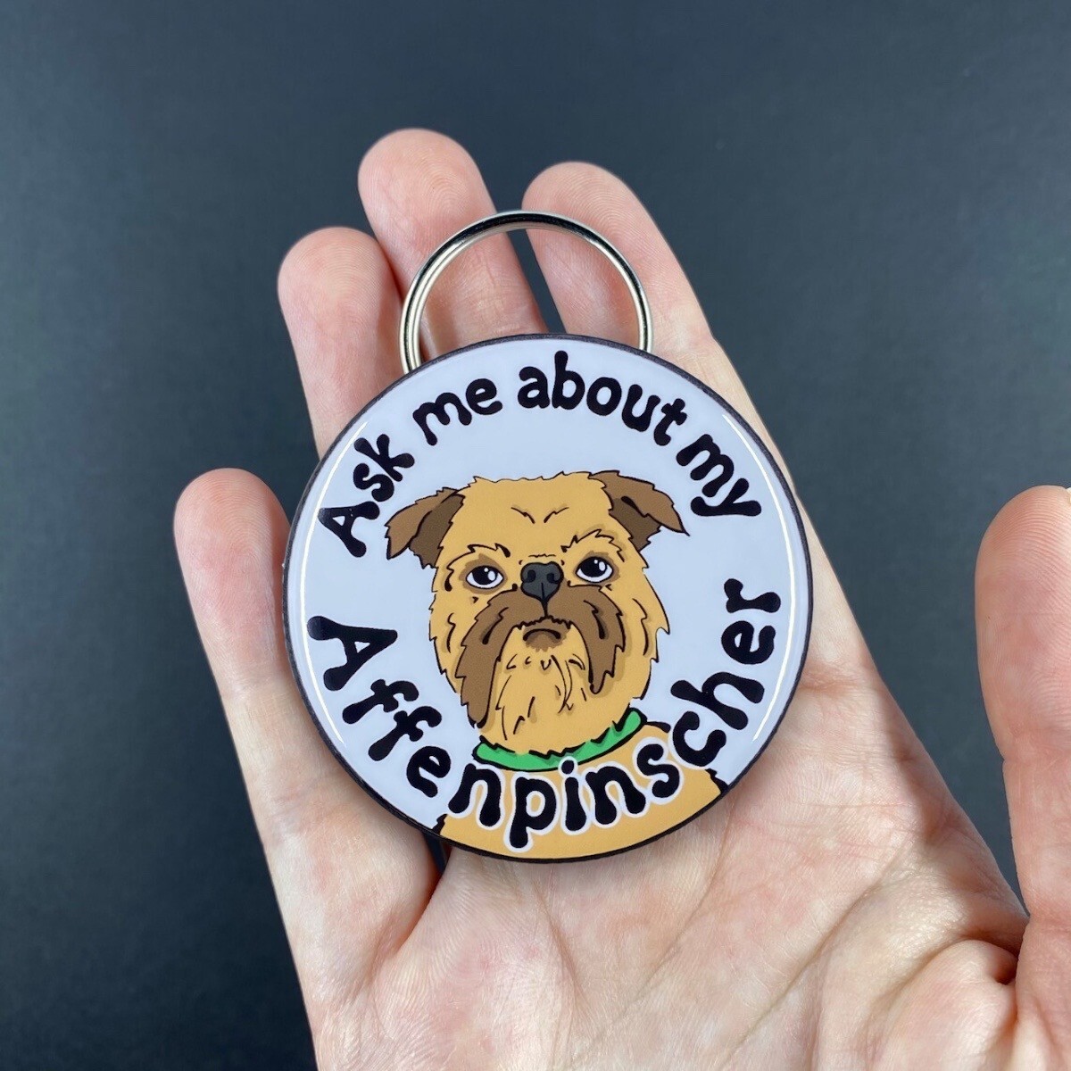 Tan Affenpinscher Bottle Opener Keychain Dog Accessories Pet Portrait Gift foto 2