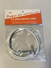 White Cherry 3-5 Speed Bicycle Cable - No 151 - Twist Grip & Click Stick Control