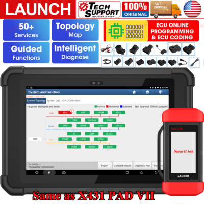 2026 LAUNCH X431 PAD V ELITE OBD2 Scanner Diagnostic Tool ECU Coding Programming
