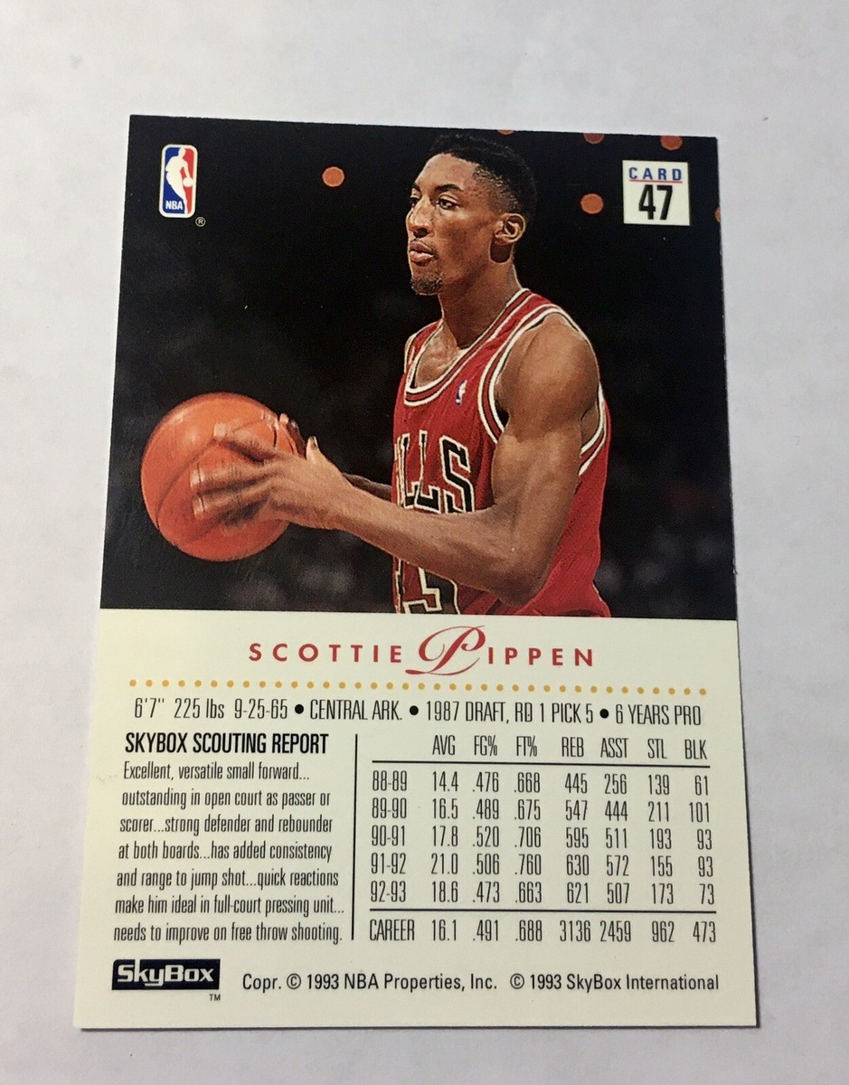 1993 SKYBOX NBA PIPPEN ピッペン シカゴブルズ PSA10 1993-94 SkyBox Scottie Pippen Chicago Bulls #47 NBA Final's