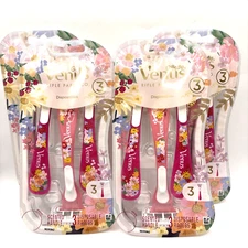 4 Pk Womens Gillette Venus Rifle Paper Co. 3 Blades Disposable Razors- (12Total)