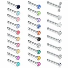 29PCS 20G Nose Stud Rings Surgical Steel Nose Pin Bone Studs Piercing Jewelry