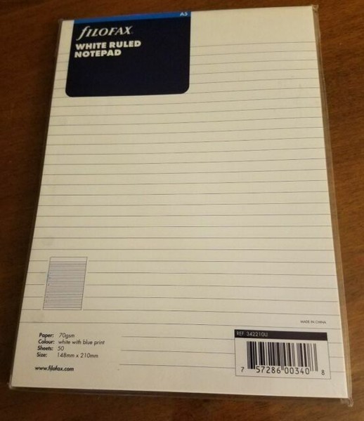 Filofax A5 Ruled White Note Pad For Sale Online Ebay