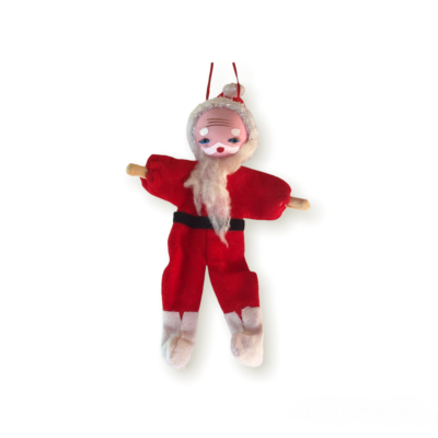 Vintage 1950's Santa Claus Large Felt Ornament Handpainted Japan 7