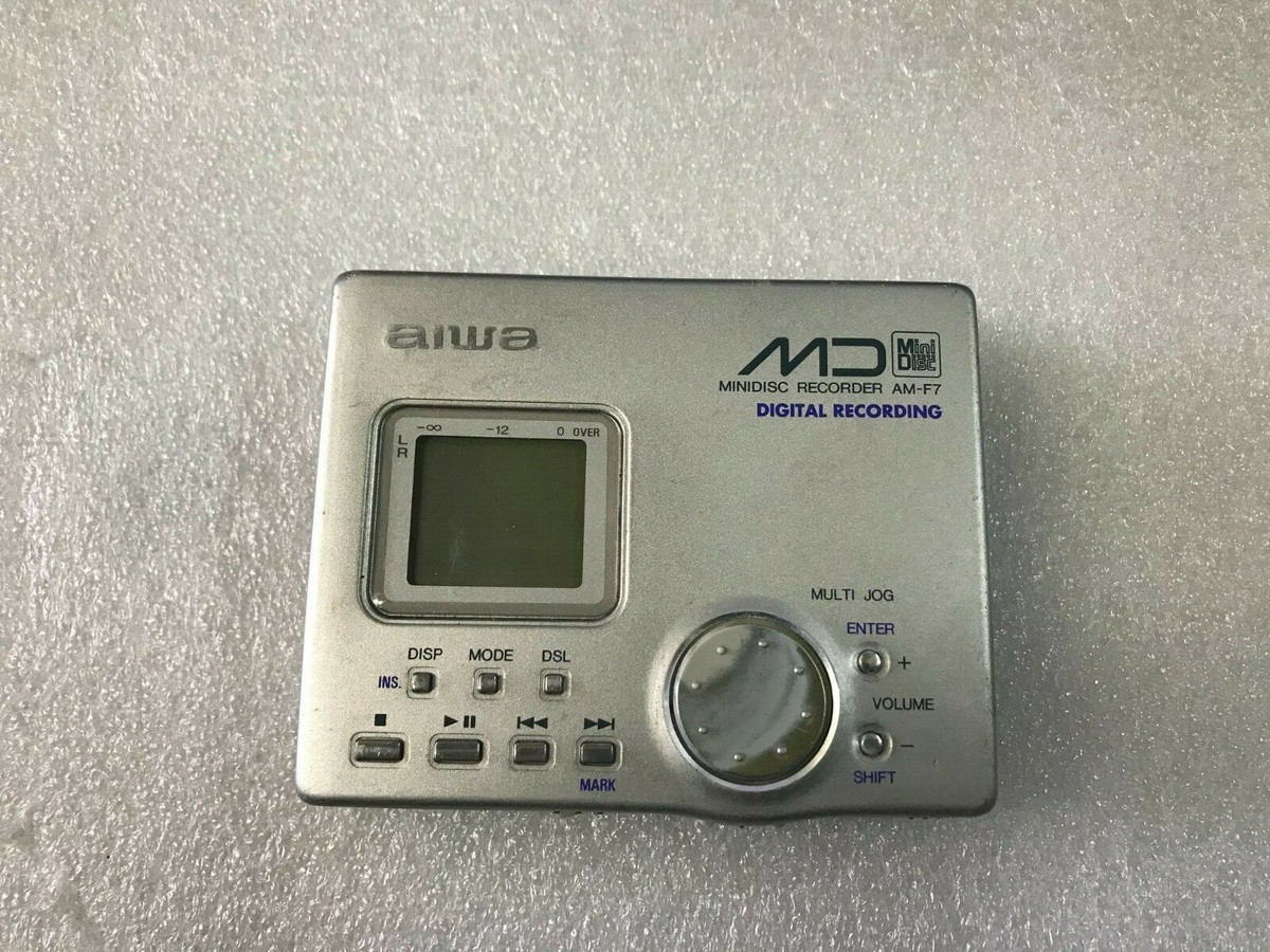 AIWA ミニディスクプレーヤー AM-CL33 Aiwa MiniDisc Player AM-CL33 Blue stylish retro look