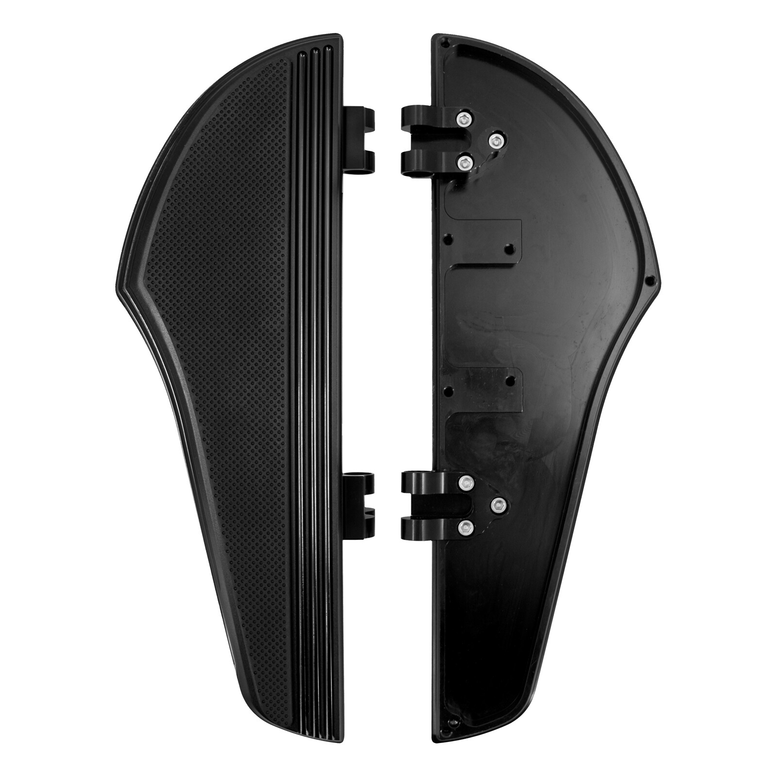 Black Defiance Driver Floorboards Footboard Kit Fit For Touring FLHX