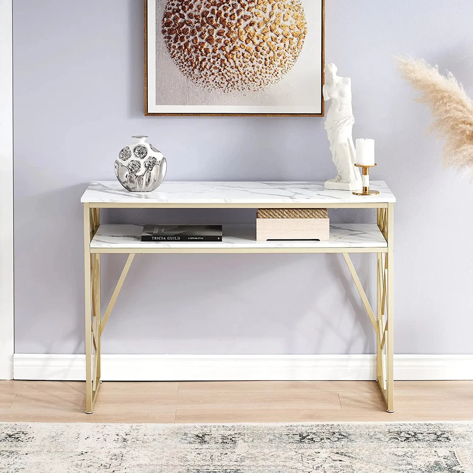 Ivinta Narrow Console Table with Storage Shelf, Small Sofa Table for Enterway - Image 2 of 4