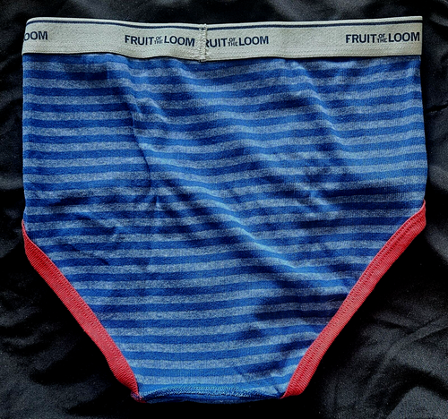 BOY'S VINTAGE FRUIT OF THE LOOM UNDERWEAR BRIEFS STRIPED SZ XL (18-20) RARE! - Picture 2 of 3