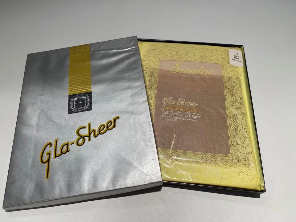 Sexy 3 pares de medias ligeras de nailon vintage transparentes 9 x 31" DERECHA hueso transparente Foto 2 de 4
