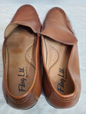 Flag Ltd. Nappa Glove Leather Soft Tan Brown Slip On Loafers 