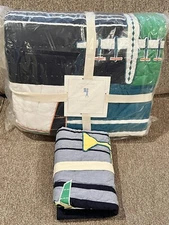 NEW Pottery Barn Kids Airplane Icon Twin Quilt and Standard Sham, Aviation