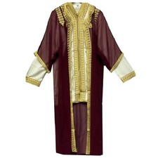 Moroccan Men 3 Pieces Thobe Jabador Djellaba Jubba Long dress