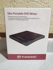 Transcend Slim Portable DVD Writer 8XDVDs Black AZ Factory Sealed New In Box