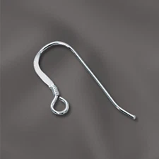 100pc-Sterling Silver Earring Hooks.Wholesale Earring Wires.Coil Ear Hooks SS114