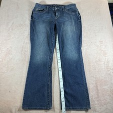APT 9 Bootcut Leg Denim Jeans Womens 14 Blue Faded Flap Pockets Cotton Blend