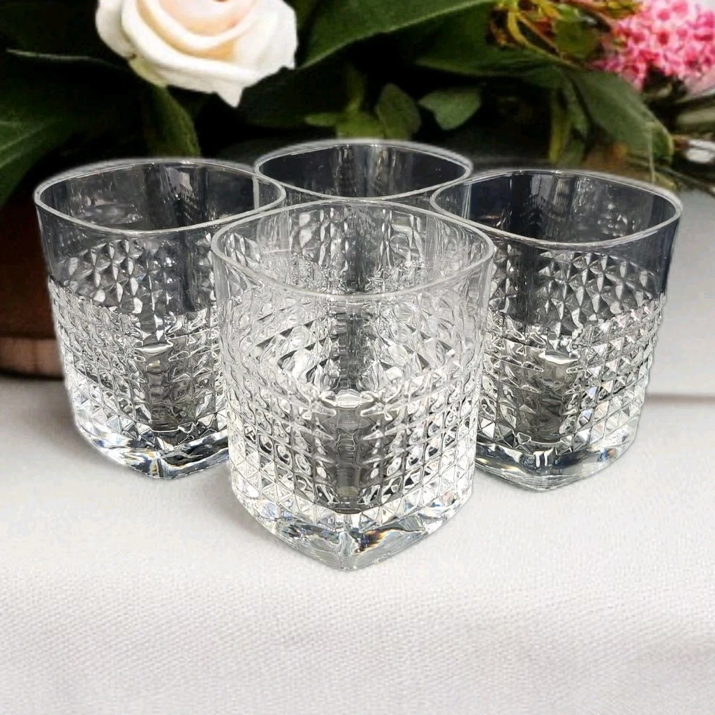 DCQRY 2 Vasos Acanalados De Vidrio Transparente Creativo, Tazas De Café Helado Vintage, Lindo Vaso Para Cóctel, Café Helado, Cerveza, Té Helado, Vino, Whisky, Agua